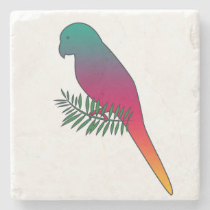 Kleurrijke vogel op een Onderzetter van de Steen v