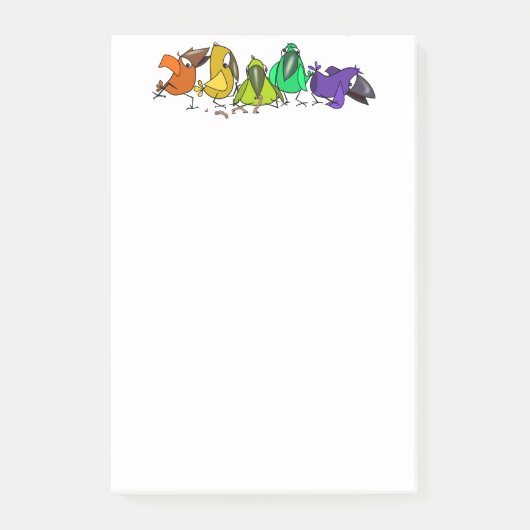 Kleurrijke Vogel Post-it® Notities Notes (Voorkant)