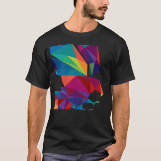 Kleurrijke vogel retro t-shirt