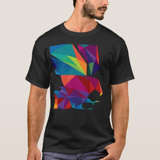 Kleurrijke vogel retro t-shirt (Voorkant)