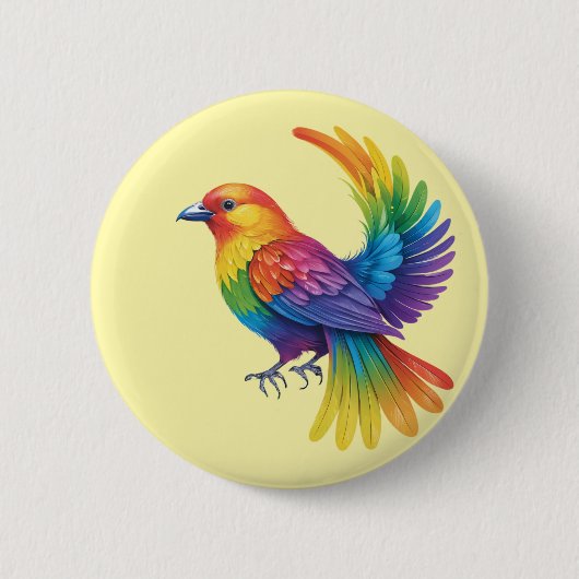 Kleurrijke Vogel Ronde Button 5,7 Cm (Voorkant)