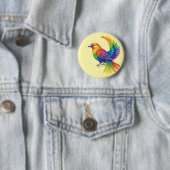 Kleurrijke Vogel Ronde Button 5,7 Cm (In situ)
