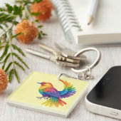 Kleurrijke vogel sleutelhanger (Voorkant Rechts)