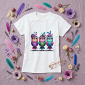 Kleurrijke Vogel Trio T-shirt
