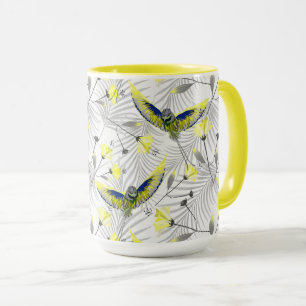 Kleurrijke vogel uit het Paradijs, stijlvolle trop Mok