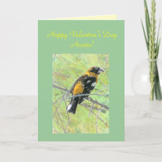 Kleurrijke Vogel Valentijn voor Tante Sjabloon Kaa (Voorkant)