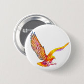 Kleurrijke vogel, vogel van prooi, adelaar, Hawk, Ronde Button 5,7 Cm (Voorkant /achterkant)