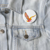 Kleurrijke vogel, vogel van prooi, adelaar, Hawk, Ronde Button 5,7 Cm (In situ)