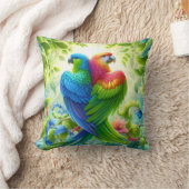 Kleurrijke vogel Worp Kussen (Deken)