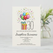 Kleurrijke vogelballonnen en Cadeaus met leeftijd Kaart (Staand voorkant)