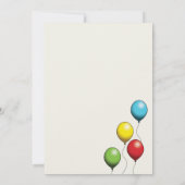 Kleurrijke vogelballonnen met taart en Cadeaus Kaart (Achterkant)