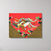 Kleurrijke Vogelbloem Tapijt Ontwerp Japanse kunst Canvas Afdruk (Voorkant)