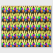 Kleurrijke vogelkaarsen op zwart cadeaupapier (Vlak)