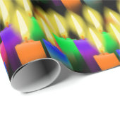 Kleurrijke vogelkaarsen op zwart cadeaupapier (Rol Hoek)