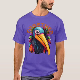 Kleurrijke vogelliefhebber Art Vibrant Bird Inspir T-shirt