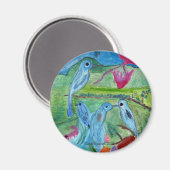 Kleurrijke vogelmagneet magneet (Voorkant / Achterkant)