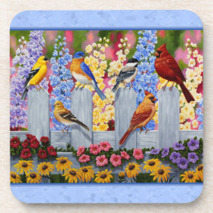 Kleurrijke vogelpest Blauw Onderzetter