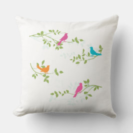 Kleurrijke vogels Aangepast Sierkussen achtergrond