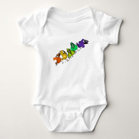 Kleurrijke Vogels Baby Bodysuit (Voorkant)