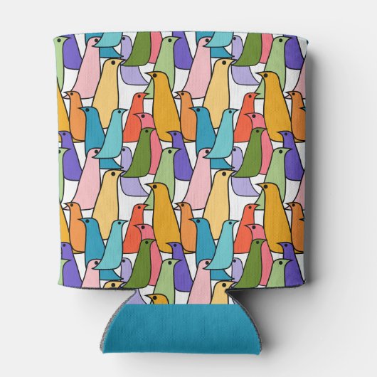 Kleurrijke vogels blikjeskoeler (Achterkant)