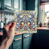 Kleurrijke Vogels & Bloemen Kunst en Ambachten Tegeltje