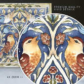 Kleurrijke Vogels & Bloemen Kunst en Ambachten Tegeltje