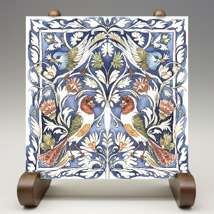 Kleurrijke Vogels & Bloemen Kunst en Ambachten Tegeltje