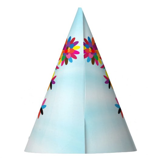 Kleurrijke vogels, Bloemen Mexicaans Patroon Feesthoedjes (Achterkant)