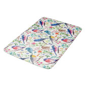 Kleurrijke Vogels Bloemen Patroon Badmat (Gekanteld)