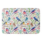 Kleurrijke Vogels Bloemen Patroon Badmat (Voorkant)