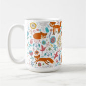 Kleurrijke vogels Bloemen & Vossen Patroon Koffiemok (Links)