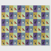 Kleurrijke vogels cadeaupapier (Vlak)
