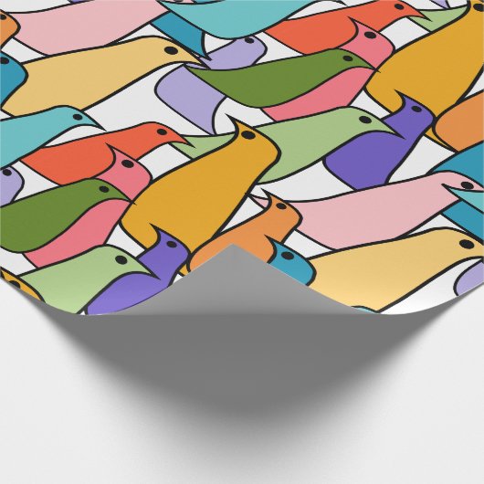 Kleurrijke vogels cadeaupapier (Hoek)