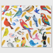 Kleurrijke vogels cadeaupapier (Vlak)