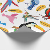 Kleurrijke vogels cadeaupapier (Hoek)