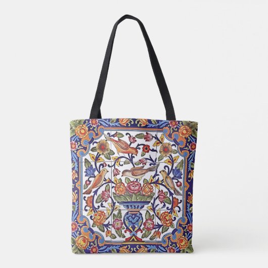 Kleurrijke Vogels Canvas tas – Natuur-geïnspireerd (Achterkant)