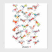 Kleurrijke vogels Dingen op maat gesneden vinylSti Sticker (Vel)