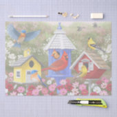 Kleurrijke vogels en bloederige bloederige tuin tissuepapier (Craft)