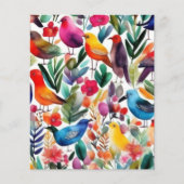 Kleurrijke vogels en bloemen (Voorkant)