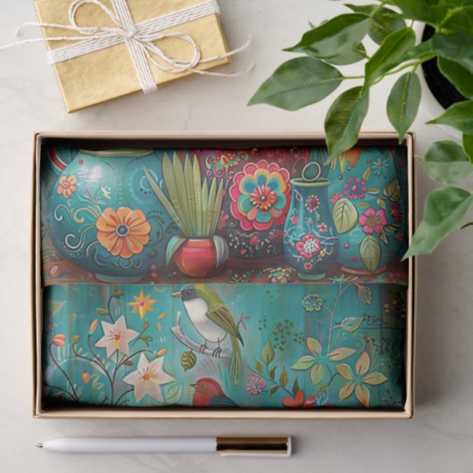 KLEURRIJKE VOGELS EN BLOEMEN DECOUPAGE TISSUEPAPIE TISSUEPAPIER (Geschenk)