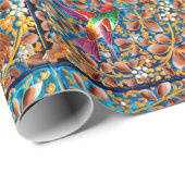 KLEURRIJKE VOGELS EN BLOEMENWERVELINGEN CADEAUPAPIER (Rol Hoek)