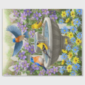 Kleurrijke vogels en vogelpest cadeaupapier (Vlak)