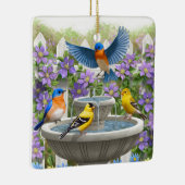 Kleurrijke vogels en vogelpest keramisch ornament (Rechts)