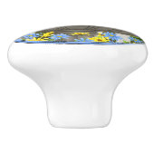 Kleurrijke vogels en vogelpest keramische knop (Zijkant)