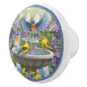 Kleurrijke vogels en vogelpest keramische knop (Rechts)