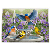 Kleurrijke vogels en vogelpest large cadeautasje (Voorkant)