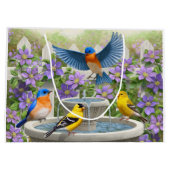 Kleurrijke vogels en vogelpest large cadeautasje (Achterkant)