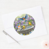 Kleurrijke vogels en vogelpest ronde sticker (Envelop)