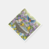 Kleurrijke vogels en vogelpest servet (Hoek)