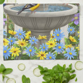 Kleurrijke vogels en vogelpest theedoek (Gevouwen)